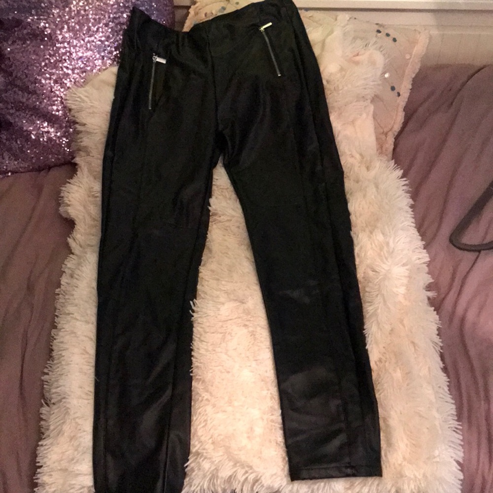 Faux leather leggings!
